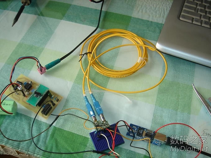 自制光纤解码器试验成功