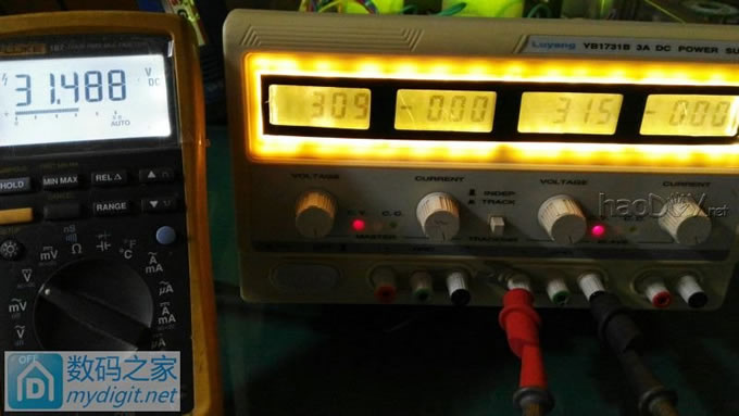 撸坛友的绿杨 YB1731B 3A直流稳压电源加背光、校正。