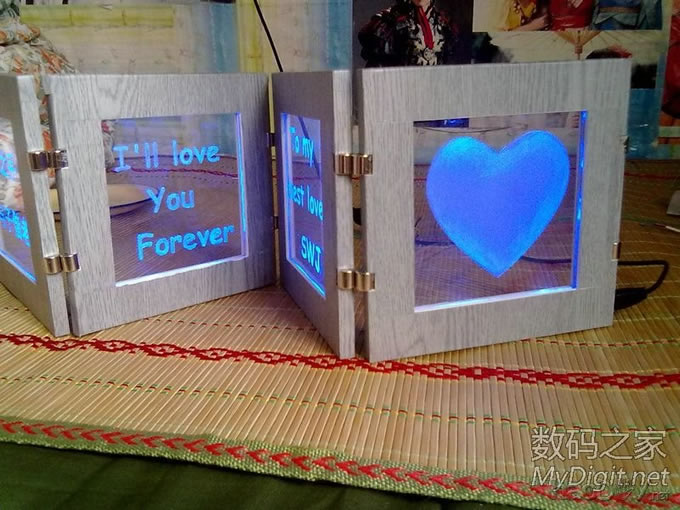 也给女友DIY 了一个LED工艺品,仿制坛友的