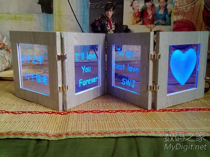 也给女友DIY 了一个LED工艺品,仿制坛友的