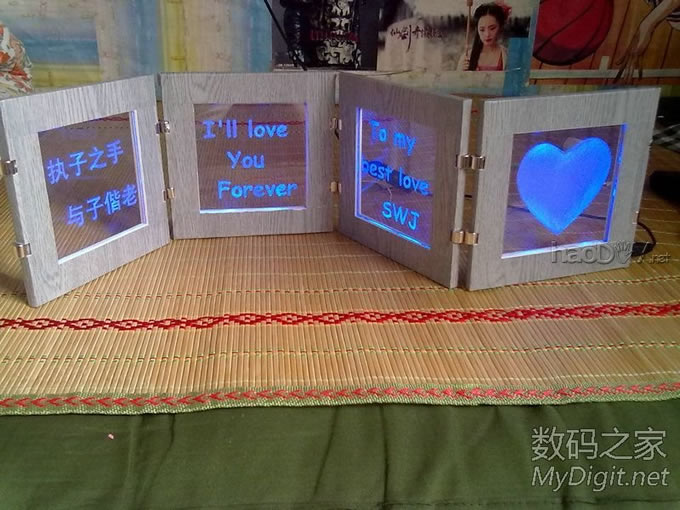 也给女友DIY 了一个LED工艺品,仿制坛友的