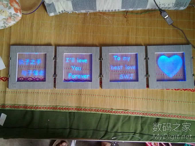 也给女友DIY 了一个LED工艺品,仿制坛友的