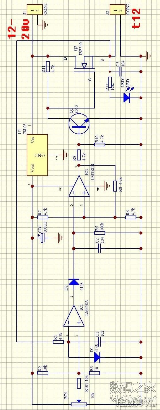 来个自己拓的lm358白光烙铁控制器电路图。(杜哥出品,必属雷品