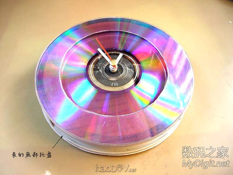 DIY DVD光盘时钟:夜晚灯光照明