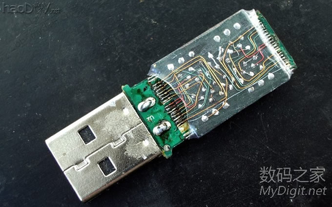 把LGA的Flash飞线焊接到TSOP主控板上,呵呵呵