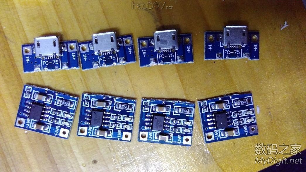 用心做一个4S平衡充,也就是独立充,4个5V1A电源加4个4056充电板