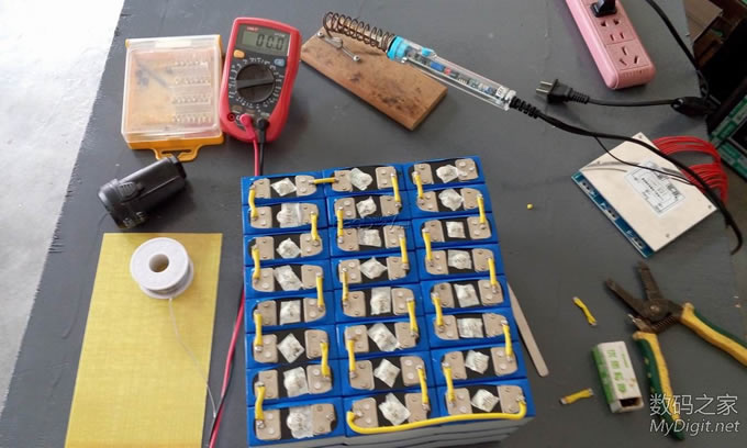 全部串联好了 电动车改锂电(1)