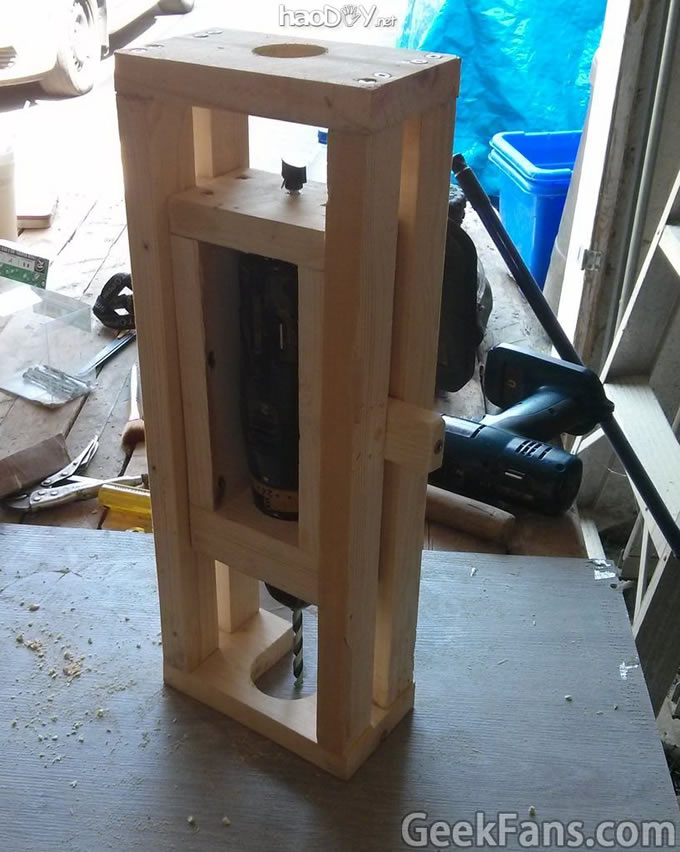 DIY木质无线钻床