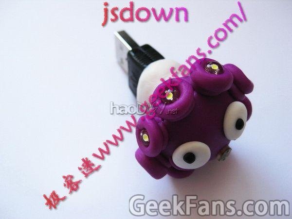 纯手工艺打造USB彩泥光控灯