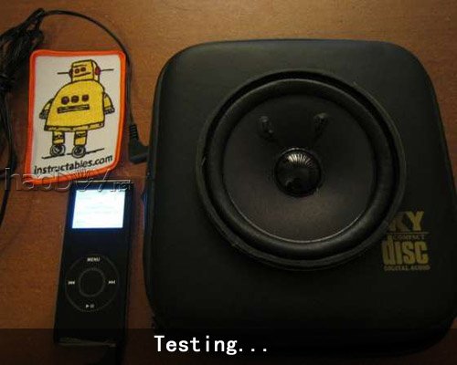 用旧CD包自制手提iPod外放