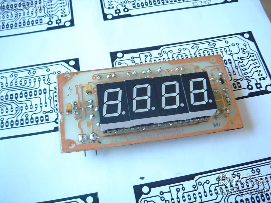 自制三位半数字电压表获得成功(ICL7107方案)