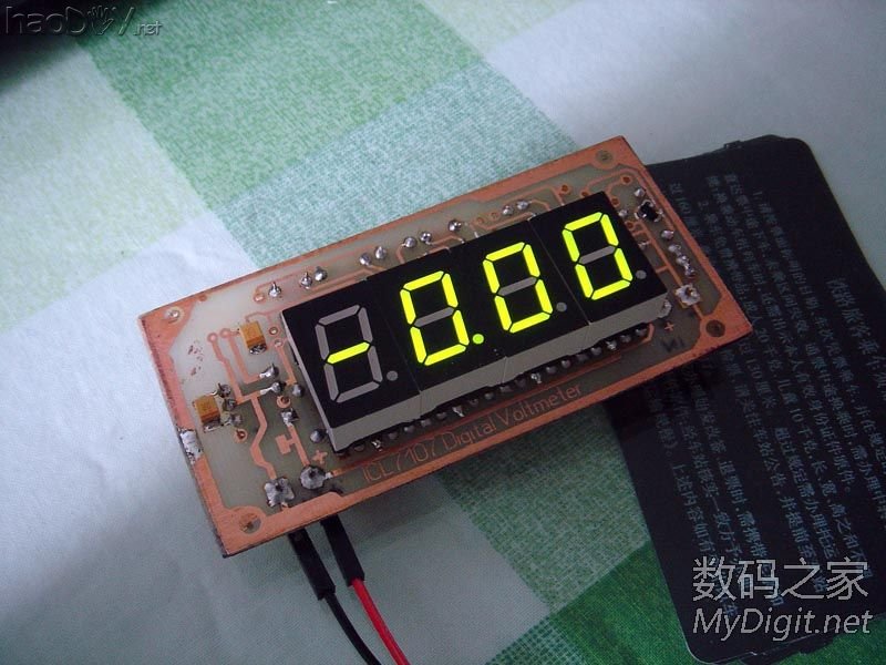 自制三位半数字电压表获得成功(ICL7107方案)