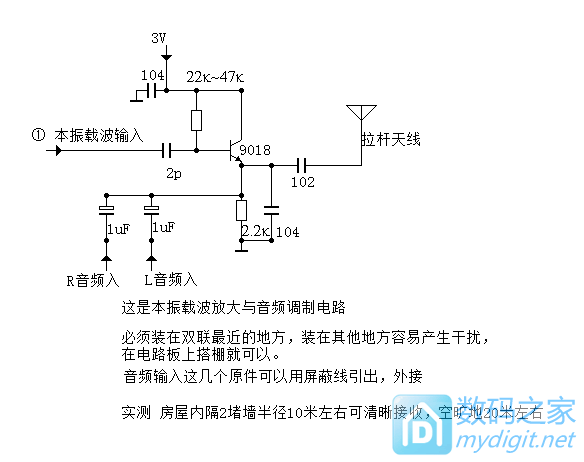 仅需几个原件让收音机秒变可调频率的FM发射器 仅需几个原件让收音机秒变可调频率的FM发射器
