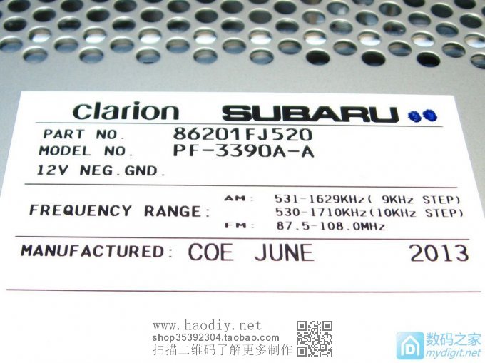 SUBARU Clarion PF-3390A-A 斯巴鲁车机拆解,巧修按钮编码开关