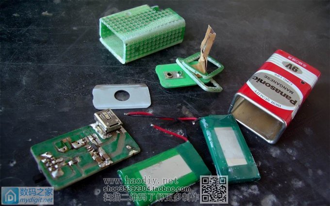 用两个POS机电池做一个9V万用表电池,串联供电,并联充电