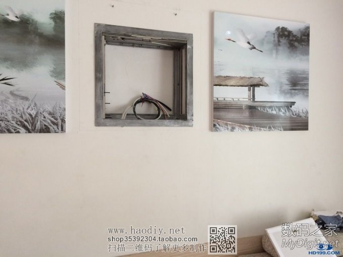 让客厅更整洁,自己设计制作的投影机电动吊架