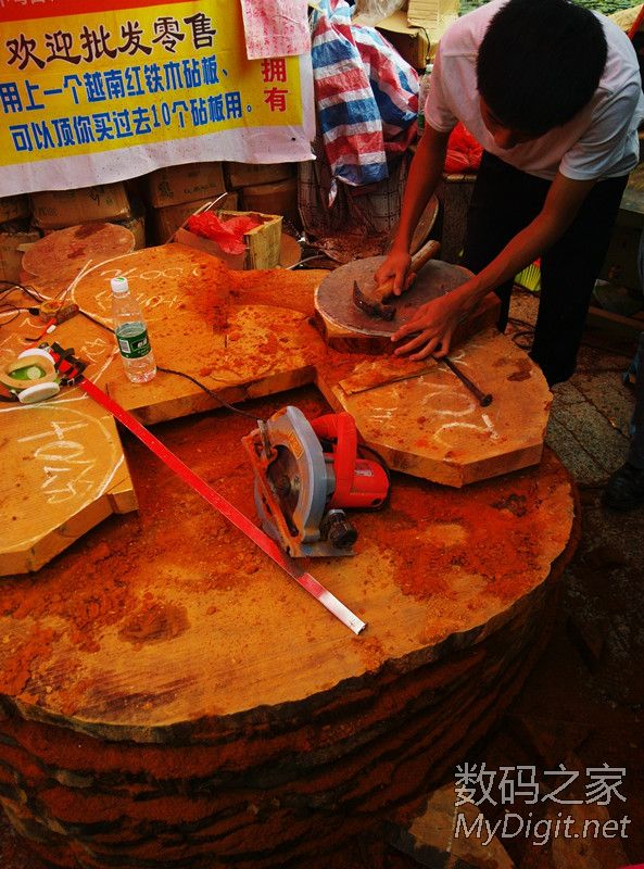 江湖佬之现场制作越南红铁木砧板 江湖佬之现场制作越南红铁木砧板