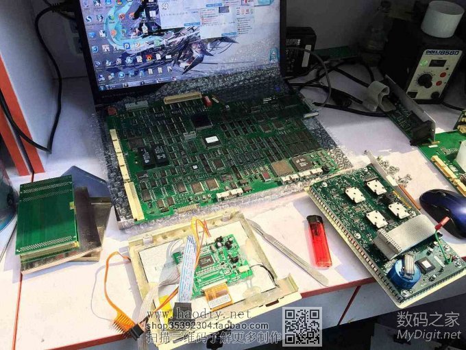 泰克数字示波器内置彩色CRT更换液晶屏图解(Tektronix TDS754C)