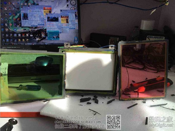 泰克数字示波器内置彩色CRT更换液晶屏图解(Tektronix TDS754C)