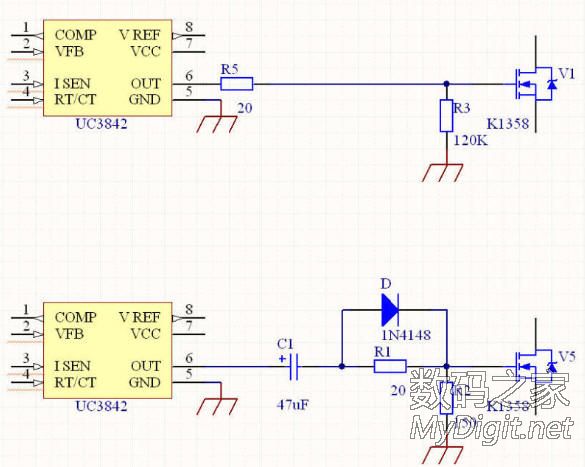 3842方案电动车充电器改2.5~48V可调电源尝试