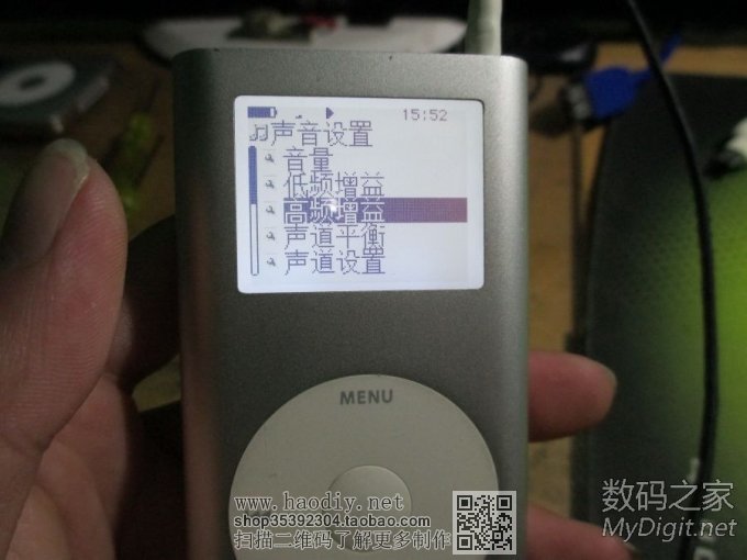 ipod mini2 改32G CF卡 改背光亮度 改1520毫安锂电容量,刷Rockb