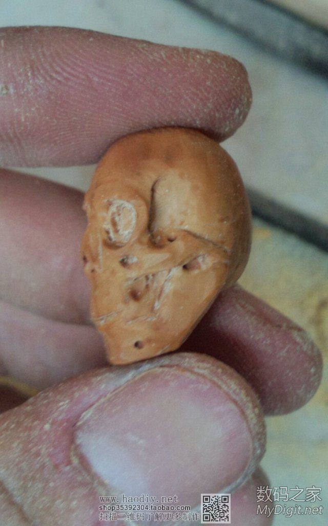 初试核雕--写实头骨 初试核雕--写实头骨