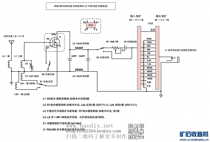 【参赛】反转3DQ FM 有源 无源 两用收音机