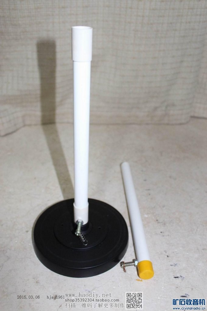 【参赛】画轴式铜箔大环线圈无天、地线矿石收音机