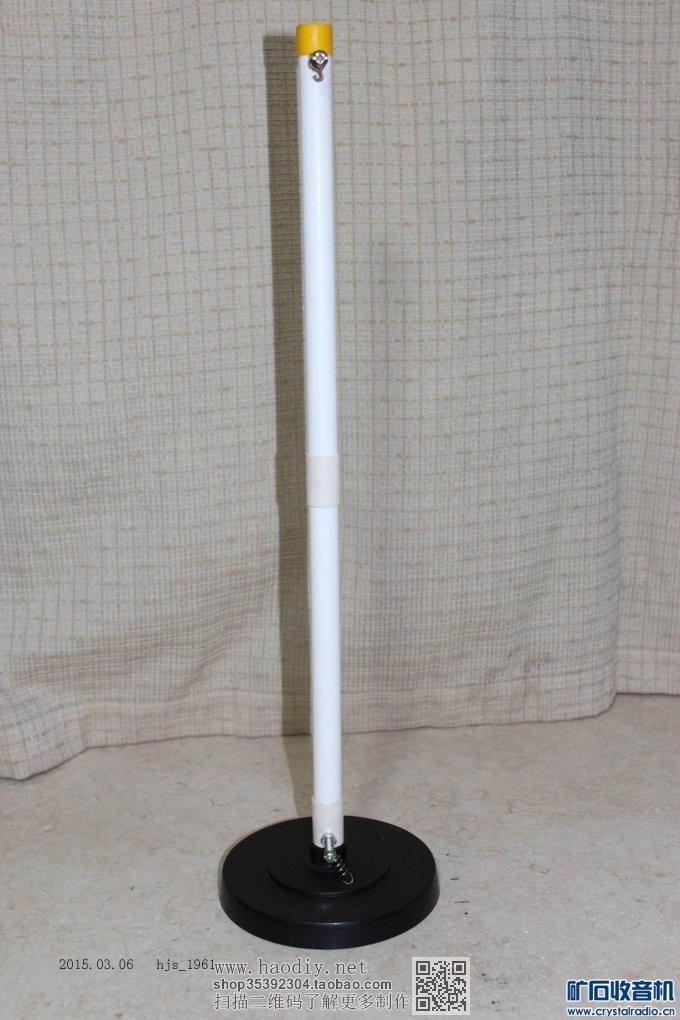 【参赛】画轴式铜箔大环线圈无天、地线矿石收音机