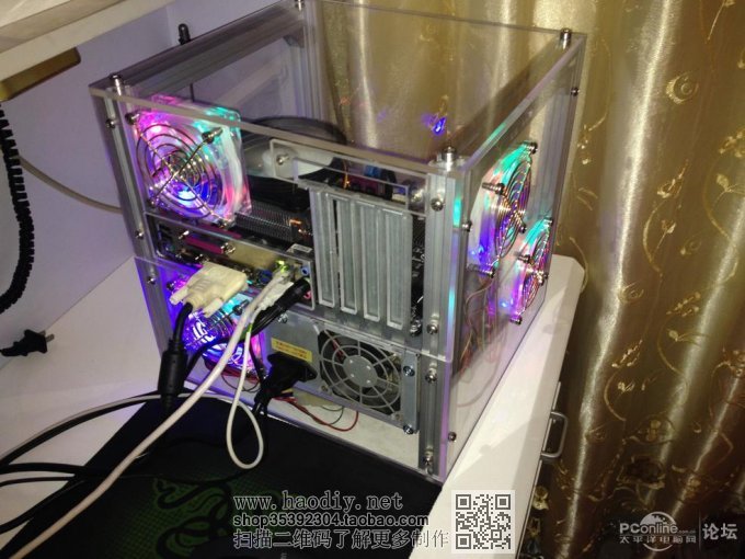 点击查看原图 DIY纯手工打造透明亚克力机箱