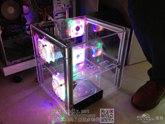 点击查看原图 DIY纯手工打造透明亚克力机箱