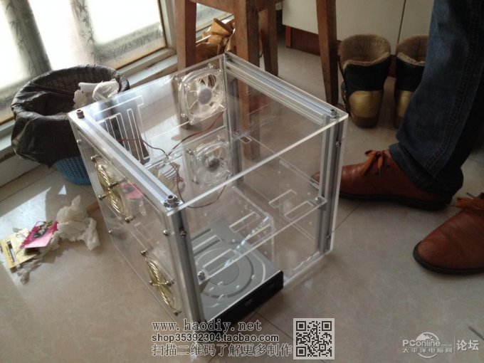 点击查看原图 DIY纯手工打造透明亚克力机箱