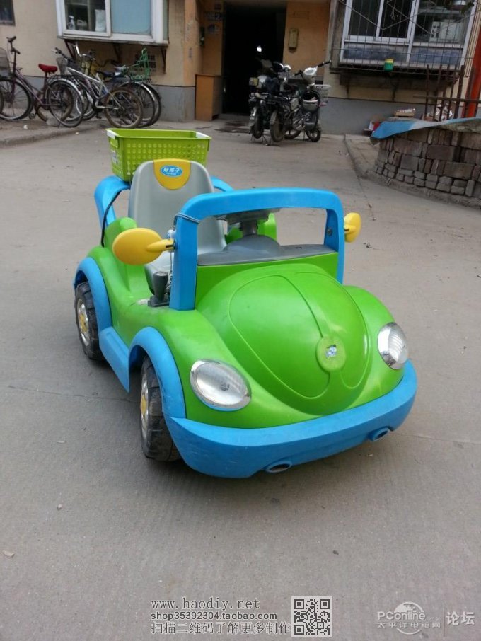 点击查看原图  终极改造,儿童电动车,小朋友车技要从小培养~~