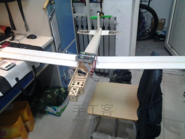 自主设计便携式1.3m翼展固定翼飞机Airwalker DIY创意手工