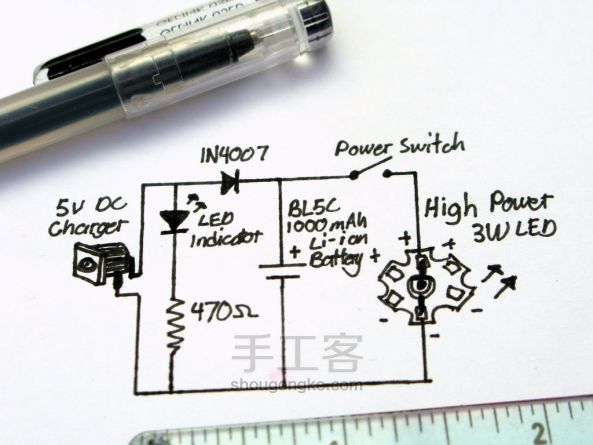 超亮LED应急灯(可充电式) 手动制作应急灯 5分钟即可做成
